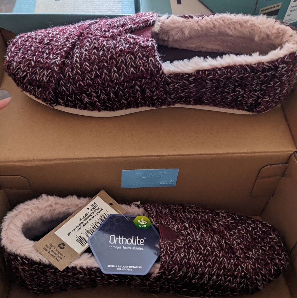 Toms sweater knit alpargatas size 6